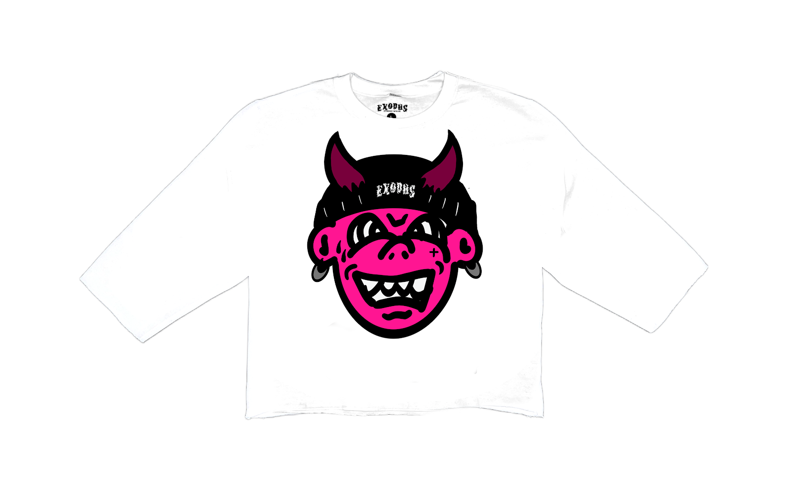 Pink Monster Tee in White