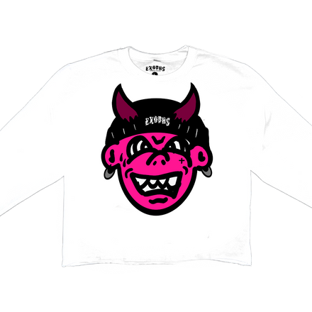 Pink Monster Tee in White