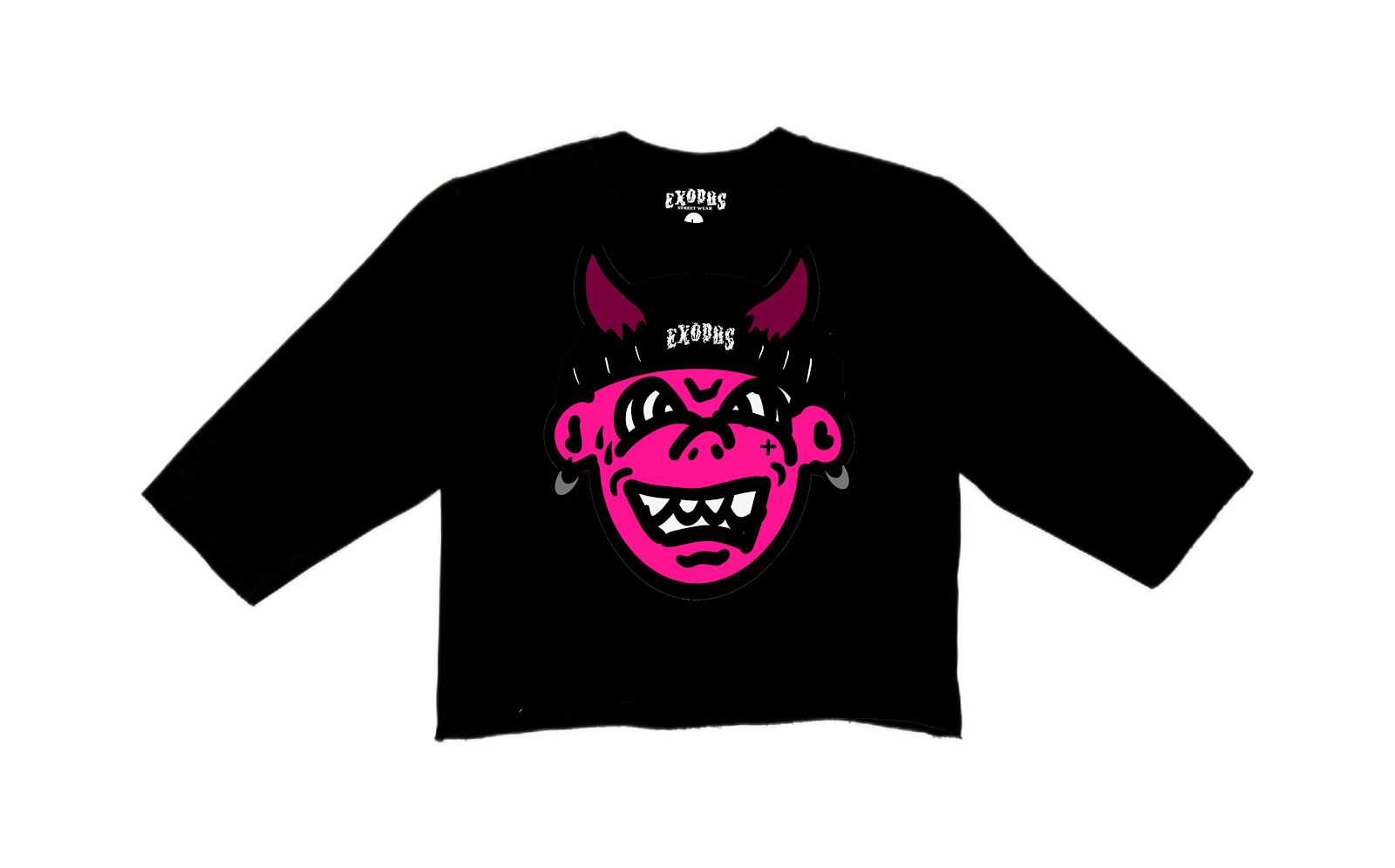 Pink Monster Tee in Black