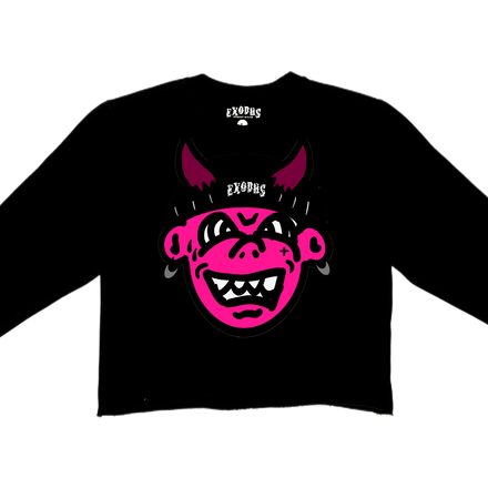 Pink Monster Tee in Black