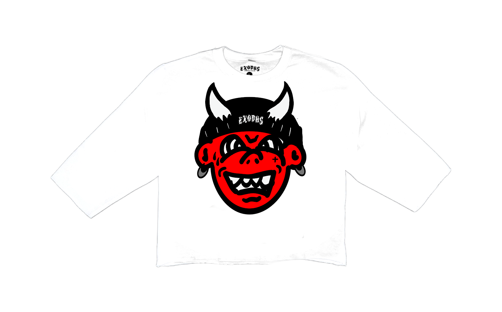 Red Monster Tee in White