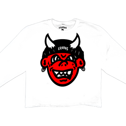 Red Monster Tee in White