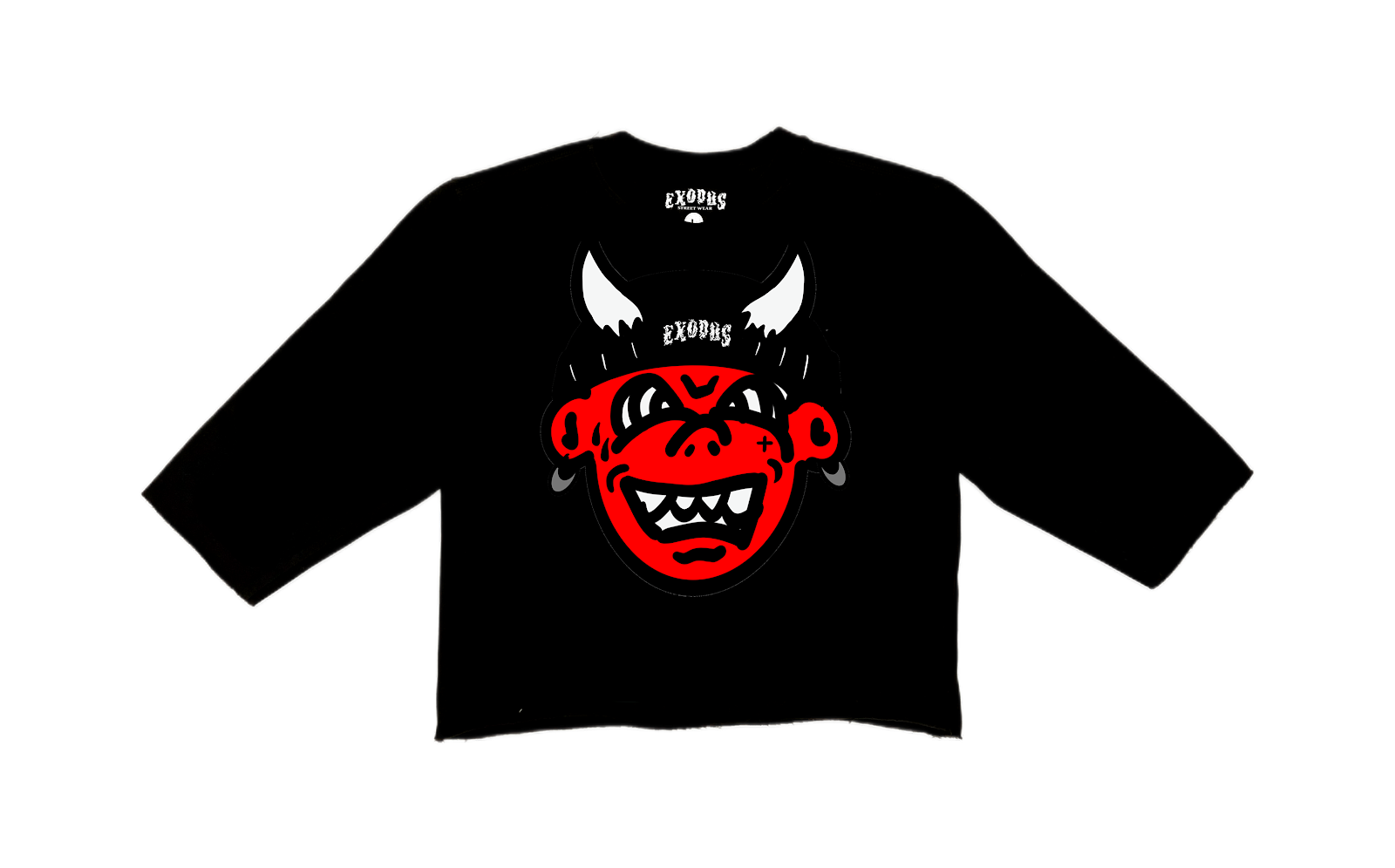 Red Monster Tee in Black